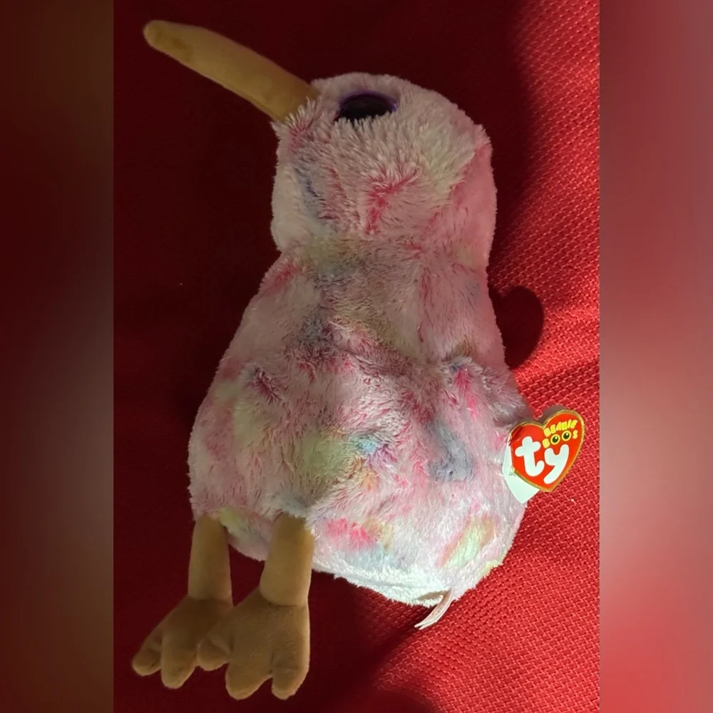 2019 Ty Plush Kiwi with Pink and Cream Feathers